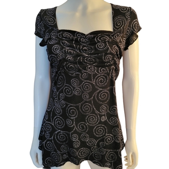 Cache Tops - Vintage Cache Shirt Black Silver M
